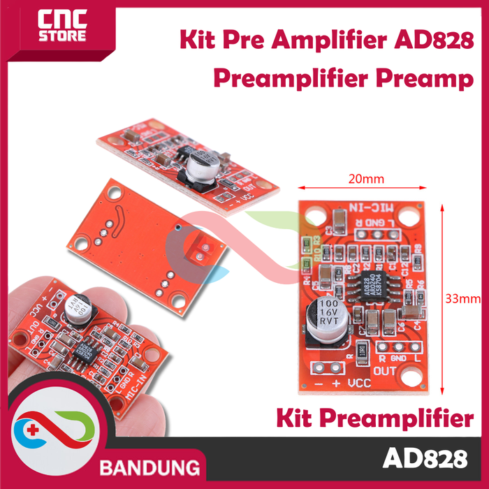 Jual Kit Pre Amplifier AD828 Preamplifier Preamp - Kota Bandung - CNC ...