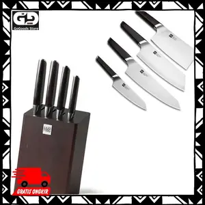 Set Pisau Daging Mewah Baja 3 Layers Composite Steel Enbony Handle