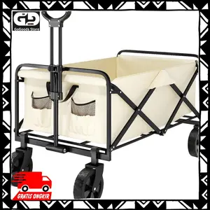 Troli Barang Lipat Camp Wagon Oxford Steel Baja with Brake Maks 80KG