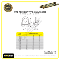 Gambar Wire Rope Clip / Klem Seling Kuku Macan Galv 18mm Bulldog POWERTEC dari powertec id Kota Administrasi Jakarta Pusat 3 Tokopedia
