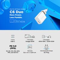 Gambar Charger INNERGIE C6 Duo 63W Type C 2 Port PD 3.0 PPS SFC Fast Charging dari LINDY INDONESIA Kota Administrasi Jakarta Barat 5 Tokopedia