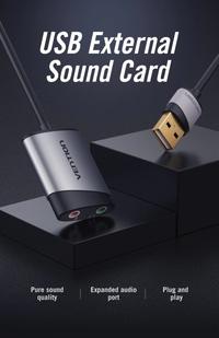 Gambar Vention CDY USB Sound Card 2 lubang ( mic + headset ) dari BORONG KOMPUTER Kota Administrasi Jakarta Barat 3 Tokopedia