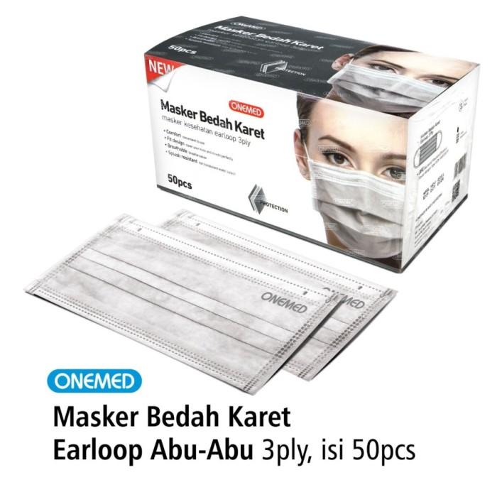 Masker Earloop  Karet Abu OneMed Box 50pcs