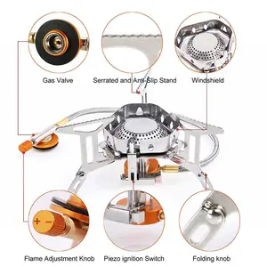 Kompor Gas Lipat Portabel Camping Stove Stainless Steel 14.5cm - WSS-2