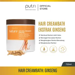 Putri Natural Creambath Ginseng 240 ML - Akar rambut kuat, anti rontok