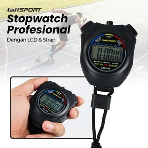 TaffSPORT Stopwatch Digital Profesional LCD dengan Strap - Z