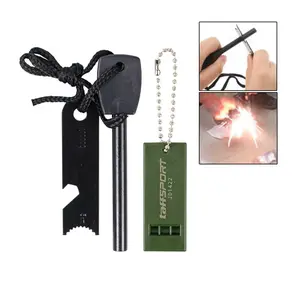 TaffSPORT Outdoor Survival Magnesium Flint Stone dengan Pelu