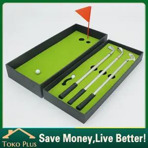 Mini Golf Pena Set Dengan 3 Pcs Klub Golf Berbentuk Paduan Pulpen