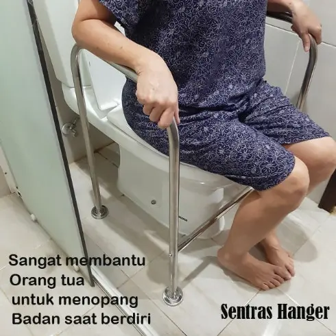 Pegangan Kloset bahan stainless untuk lansia / ibu hamil