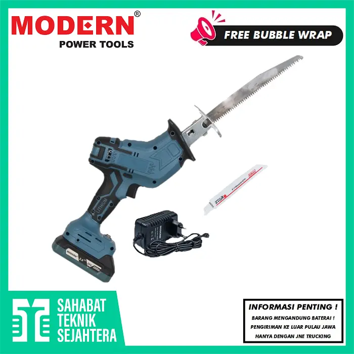 MODERN M-68 Mesin Recipro Saw Cordless 20V Gergaji Jigsaw M68 Baterai