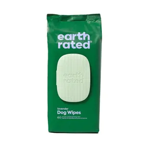Earth Rated Lavender Dog Grooming Wipes Tissue Basah Anjing Plant Base