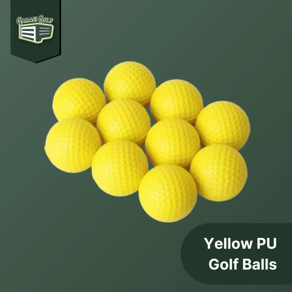 Yellow PU Golf Ball- Bola Latihan Indoor Swing Practice Sponge Gabus