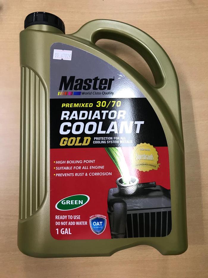 Gambar master air radiator coolant master gold green 30/70 4lt - 67824 - dari Jasutra Motor Kab. Bekasi Tokopedia