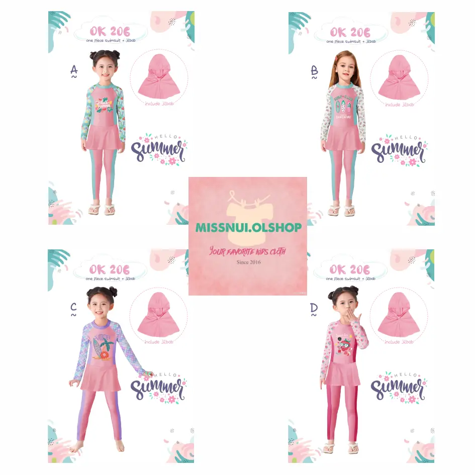 [TP] BAJU RENANG ANAK PEREMPUAN IMPORT OK206 A B C D Jumpsuit