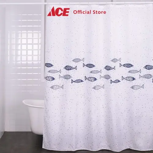 PRODUK TERBARU! Ace Forhom 180x200 cm Tirai Kamar Mandi Dengan C Hooks