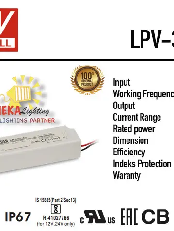 Mean Well LPV-35 Travo Waterproff / Anti Air 35W - 12V