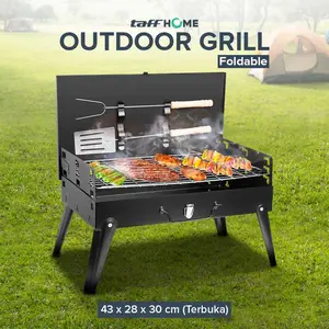 Alat Panggang Arang Bakar Daging Ikan Sate BBQ Outdoor Lipat