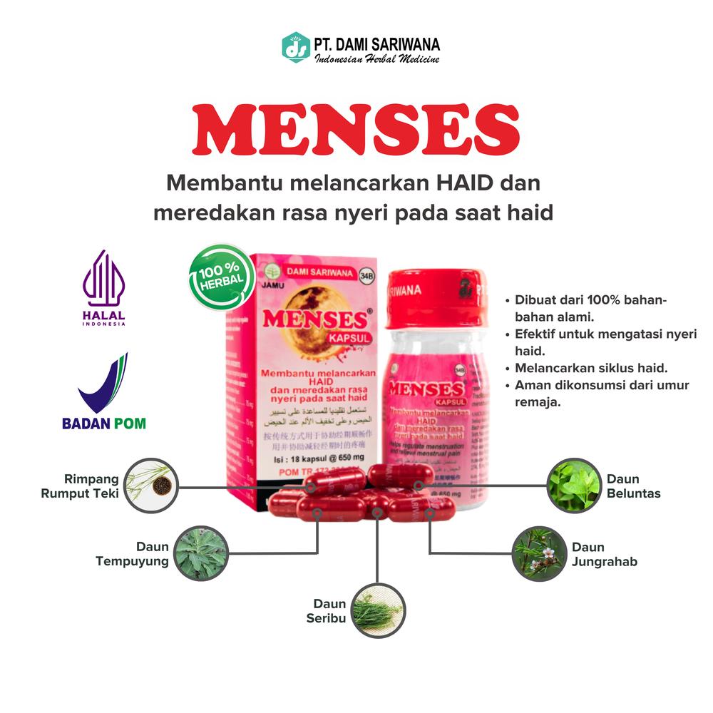 Sariwana MENSES 18 Kapsul Pelancar Siklus Haid Atau Mens Suplemen Agar