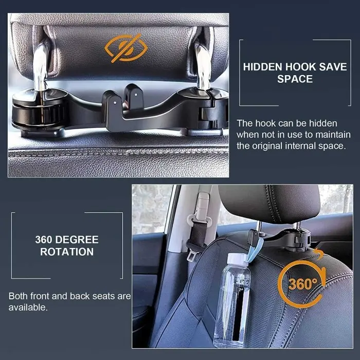 GMGY Gantungan Barang Mobil Phone Holder Car Headrest Hook 2 in 1 HHDN1Z 4