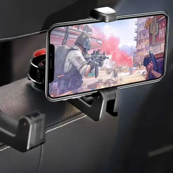 GMGY Gantungan Barang Mobil Phone Holder Car Headrest Hook 2 in 1 HHDN1Z 2