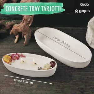 Concrete Nordic Tray Tarjotti - Wadah Lilin Aromaterapi - Beton Tray