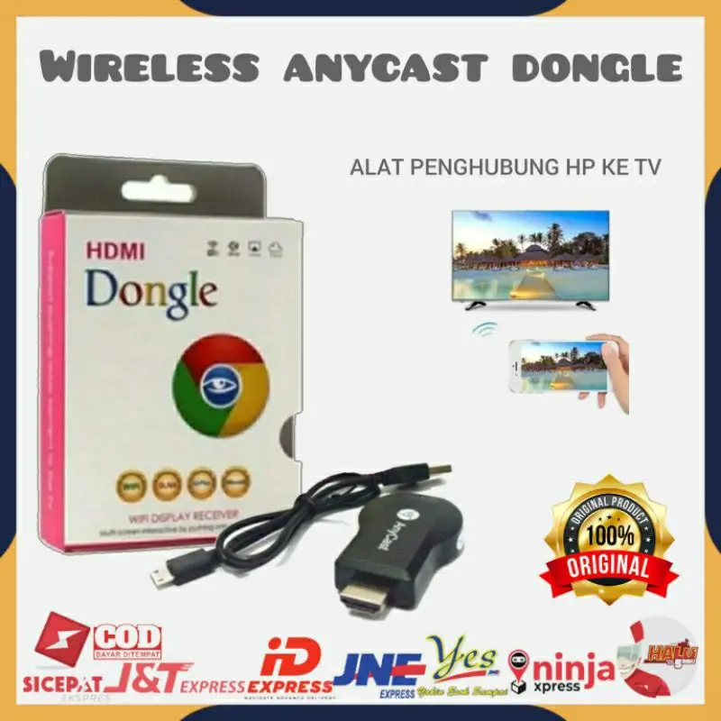 WIRELESS ANYCAST DONGLE / PENYAMBUNG HP KE TV  PROYEKTOR