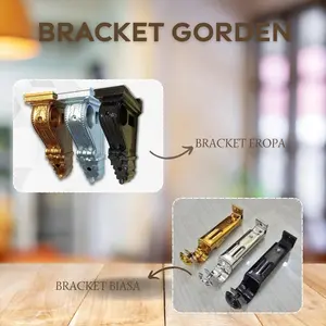 1.028 - Bracket Kaki Tiang Batang Rel Gorden Gordyn Rolet Penyangga