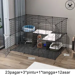 20Pcs Kandang Kucing Kandang Anjing / Pagar Besi Diy Kandang Hen