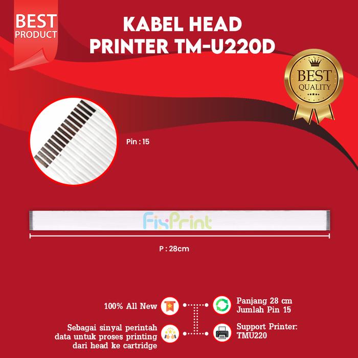Gambar Kabel Head Printer TMU220 TMU220 Flexible Cable 15 Pin TM-U220D dari FixPrint Plus Kota Administrasi Jakarta Pusat Tokopedia
