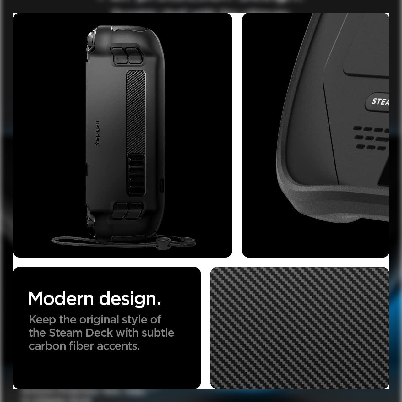 Spigen Steam Deck OLED (2023) / Steam Deck (2022) Case Rugged Armor - Black ACS03730