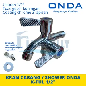ONDA KRAN CABANG K-TUL 1/2" KERAN DOUBLE KRAN SHOWER MESIN CUCI K TUL