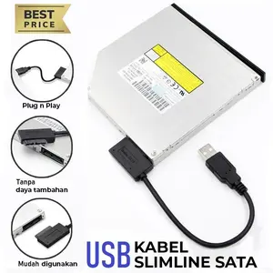 Kabel Slimline SATA USB, Kabel untuk DVD/CD ROM laptop