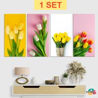 Gambar Hiasan Dinding Aesthetic Tennesy 1 Set isi 4 panel Bunga Tulip 15x30CM Isi 4  Pajangan Gantungan - X19A dari Tennesy Kota Malang 1 Tokopedia