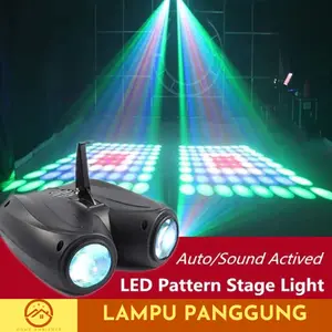 Lampu Proyektor Panggung Disco Pesta LED RGB Sensor Suara 128 LED 20W