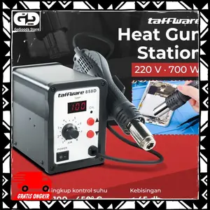 Desoldering Heat Gun Station 220V 750W 228mm 45db Hitam 858D Taffware