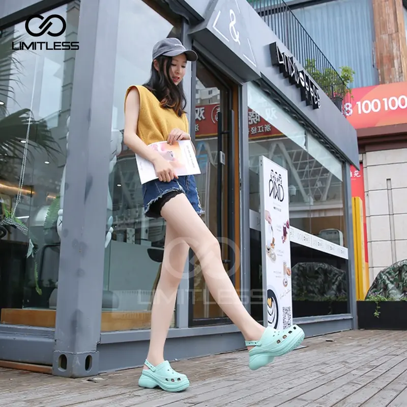 Sandal Wanita Slip On Baim Fuji Polos Viral Sandal Cewek Selop Wedges 5