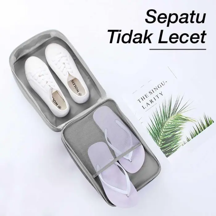 Tas Sepatu 3 Layer Travel Organizer Shoes Bag Nylon Mesh - LK-20 3
