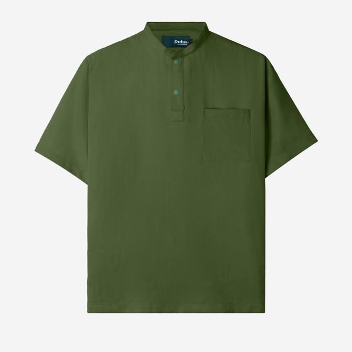 Gambar Baju Muslim Duha Muslimwear - Yash Short Sleeve - Olive dari Duha Muslim Wear Kota Tangerang Tokopedia