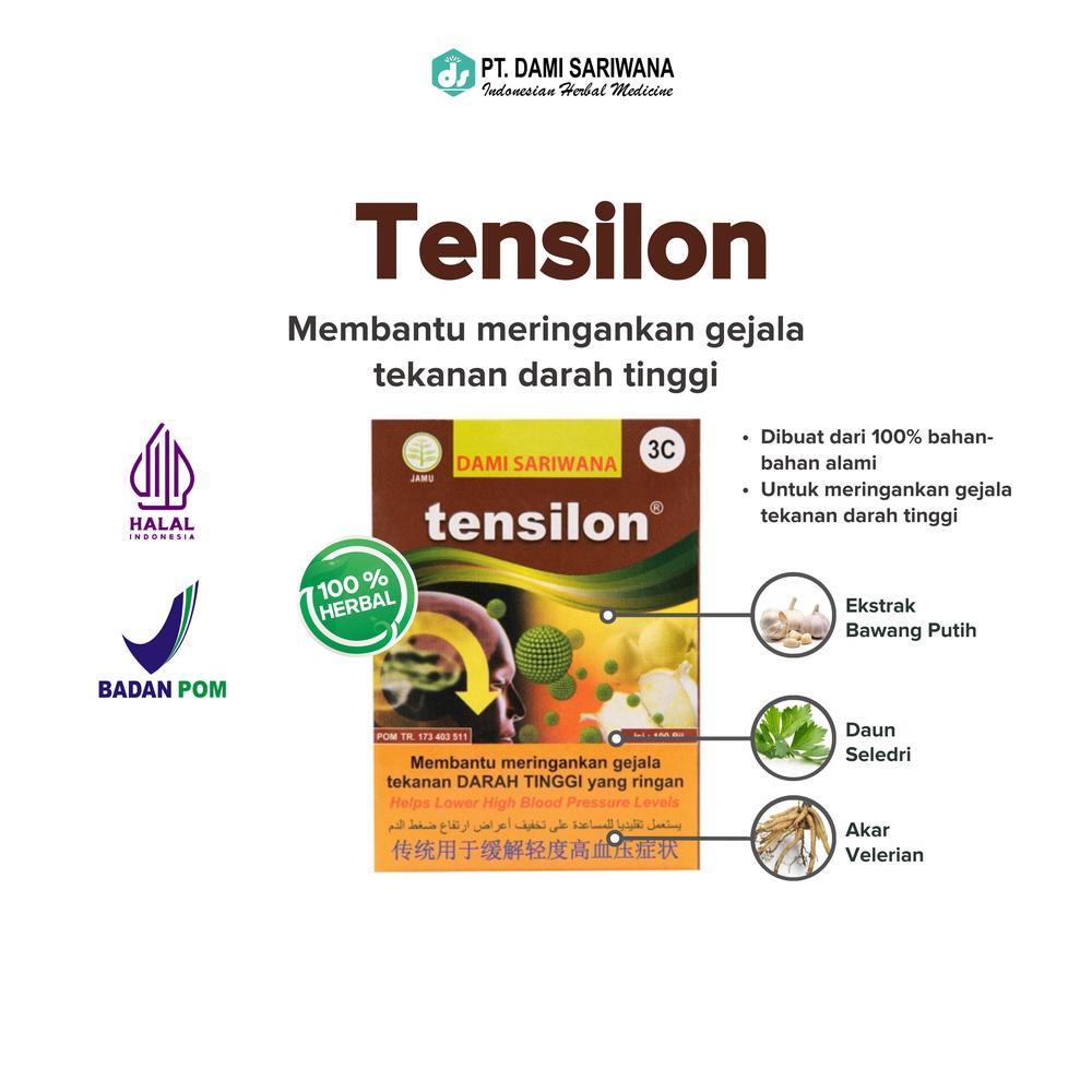 Obat Herbal Alami TENSILON 100 Pil Meringankan Mengurangi Gejala Tekan