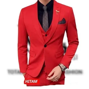 Jas Pria Merah Blazer Red Wisuda Pernikahan Resmi Formal Korea Slimfit