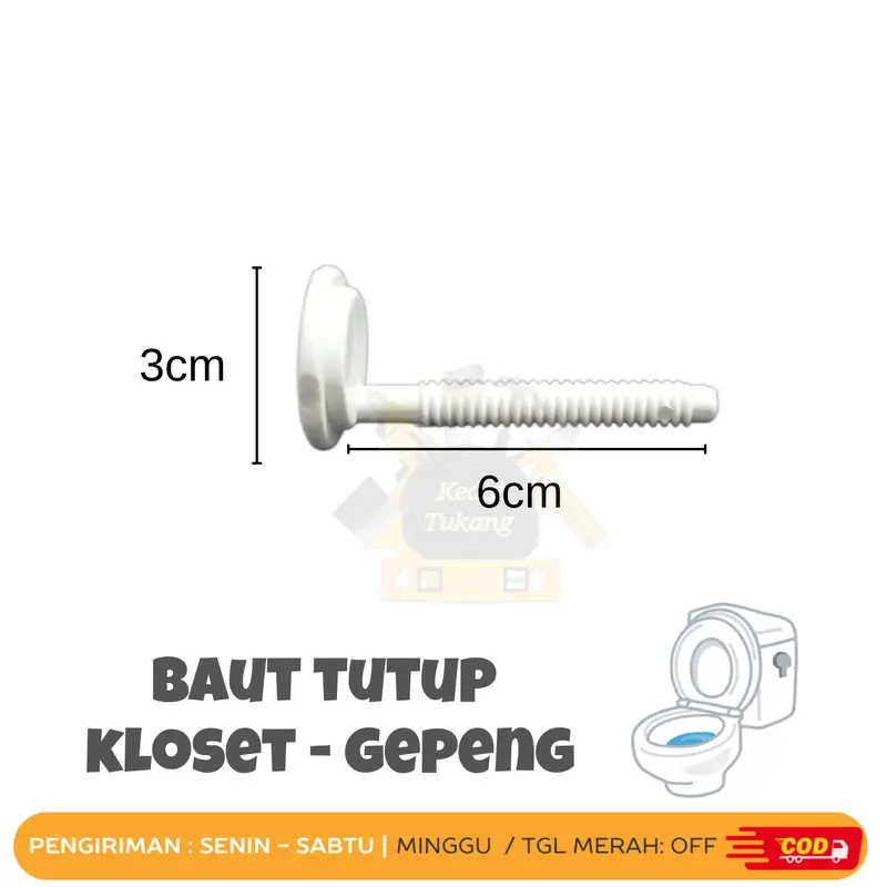 KEDAI TUKANG 1pcs Baut Sekrup Tutup Cover Closet Closed INA TOTO American Standard Kamar Mandi WC Toilet Seat Screw 2