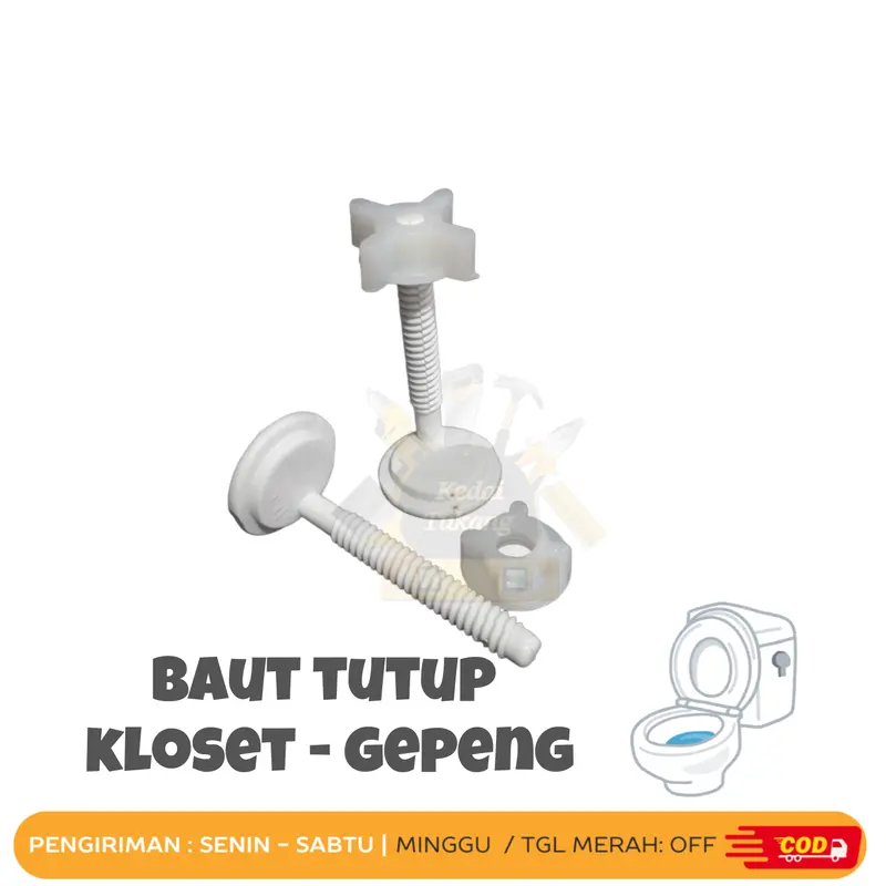 KEDAI TUKANG 1pcs Baut Sekrup Tutup Cover Closet Closed INA TOTO American Standard Kamar Mandi WC Toilet Seat Screw 0