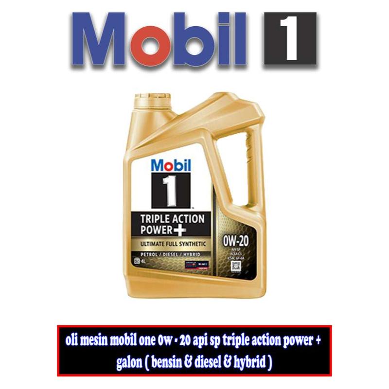 oli Mesin mobil 1 0w20 api sp triple act pwr+ 4lt bnsin diesel hybrid ...