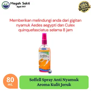 Soffell Spray Wangi Kulit Jeruk 80 mL | Cairan Spray Anti Nyamuk Bunga