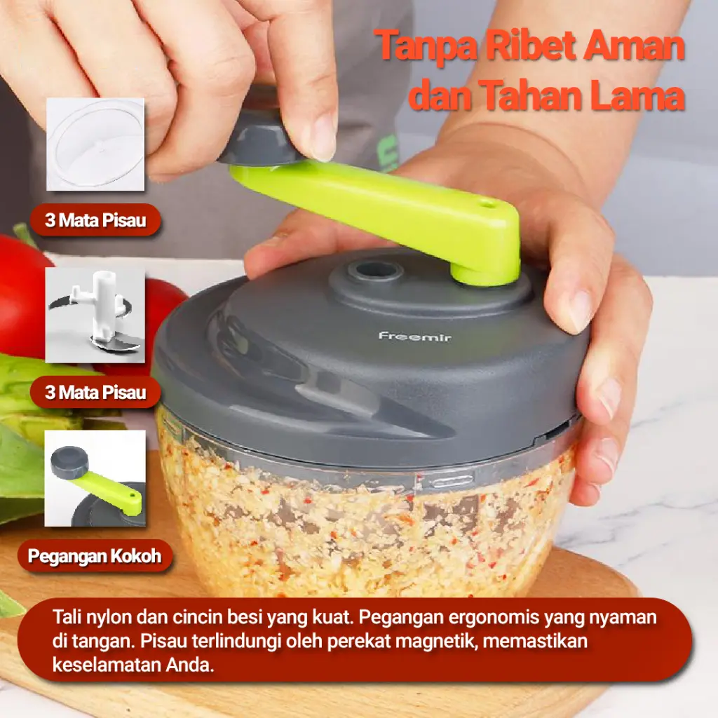 L144 Exclusive Blender/Manual Bumbu 520ml Tangan Penggiling Food
