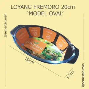 LOYANG KACA FREMORO OVAL 700 ML /GLASS STORAGE TRAY/BAKING TRAY KACA