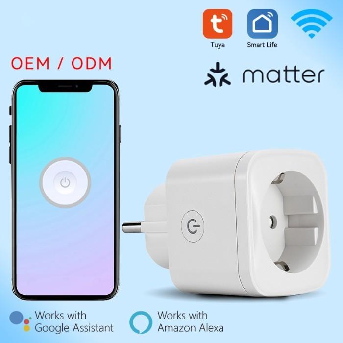 Tuya Wifi + Matter Smart Plug EU Plug Alexa Google | Colokan Pintar