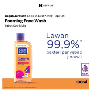 Clean & Clear Foaming Face Wash 100ml -Sabun Cuci Muka / Cleanser untuk Mencerahkan dan Membantu Mencegah Jerawat
