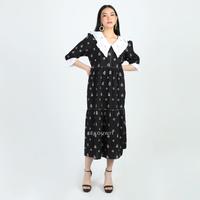 Gambar MARIGOLD Batik Jumputan Tiered Midi Dress Sèkouwit In Black - M/L dari Sekouwit Kab. Bogor 1 Tokopedia
