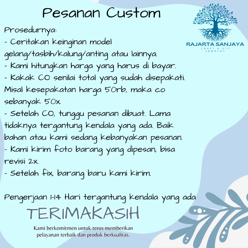 Pesanan Custom Gelang | Kalung | Tasbih | Rosario |